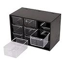 NISHIV 9 Grid Mini Plastic Acrylic Multipurpose Drawer Storage Box for Multi-Layer Jewelry Sundries Organizer Desktop Office Supplies Cabinet- Black