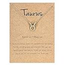 Zodiac Taurus Necklace Jewelry for Women Gold Taurus Necklace Constellation Horoscope Necklaces Zodiac Sign Taurus Necklaces for Women Girls Taurus Birthday Gift