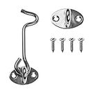 Kare & Kind 1x Hook and Eye Latch (4-inch) - with Mounting Screws - Heavy Duty Locks for Door, Gates, Barns