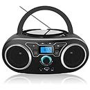 Portable Radio CD Player Boombox,with Bluetooth,FM Radio,USB/MP3/CD-R/CD-RW/WMA Playback, Compact CD Radio Player Stereo System,CD Players for Home Outdoor