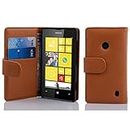 Cadorabo Custodia Libro per Nokia Lumia 520 in Marrone Cioccolata - con Vani di Carte e Funzione Stand di Similpelle Strutturata - Portafoglio Cover Case Wallet Book Etui Protezione