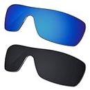 Galvanic Replacement Lenses for Oakley Batwolf OO9101 Sunglasses - Ice + Black Polarized - Combo Pack