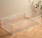LURIVA Transparent Clear Small Animal Playpen, Guinea Pig Cages, Puppy Dog Playpen, Pet Playpen, Rabbit Bunny Indoor Outdoor Fence Pen Enclosure, White Clear Plastic Playpen,12 X 12 Inch, 12 Panels