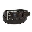 Aquarius Men's Big & Tall Leather Padded Belt with Satin Buckle, 58, Brown