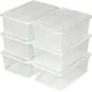 TecTake transparent shoe storage box, stackable with lid, 33 x 23 x 12 cm, 1x 6er Set | Nr. 401685