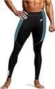 JUST RIDER Compression Pants for Gym, Running, Swimming and Sports | Compression Lower for Men | Mens Gym Tights (2XL, Black & Air Force)