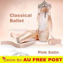 AU Ballet Girls Womens Yoga Hard Sole Pointe Demi Pointe Shoes Silicone Gel Pad