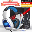 Wired Noise Cancelling USB Gaming Headphones with Mic 7.1 Surround for Computer