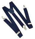 R&D Boy's Navy Blue Solid Suspender Belt (Free Size/Adjustable)