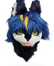 Fursuit Commission Cool Dark Blue Furry Fursuit Cosplay Halloween Head 3D Printed Beast Costume Head Perfect for Cosplay, Halloween Parties for Teens and Adults