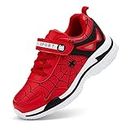 YTRXM Boys Girls Shoes Kids Running Tennis Shoes Children Athletic Sneakers Sport Walking Shoes for Big Kids Size 4 Red