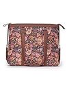 ZOUK Multicolor Graphic Printed Handmade Vegan Leather Women's Office Bag for 15.6 inch Laptop with double handles - Paisley