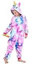 NewPlush Unisex Children Unicorn Pyjamas Halloween Kids Onesie Costume (4T, Colorful starry sky)
