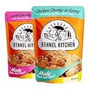 Kennel Kitchen Adult & Puppy Dog Food, Chicken and Lamb Chunks in Gravy, 12 Pouches (12 x 80g Each)
