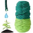 NIVAVE Pro - Plants Automatic Drip Watering Wick Cord Spike for 15-30 Days Holiday/Hydroponic NFT String Rope (1/5 inch, Light & Dark Green, 5 mm, 30 feet)