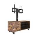 New Rustic TV Console W/ Push-to-open Storage Cabinet TV Stand for TV Up To 65in
