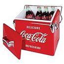 Coca Cola Retro Ice Chest Cooler with Bottle Opener 13 L /14 Quart Vintage Style Ice Bucket for Camping, Picnic, Beach, RV, BBQs, Tailgating and Fishing