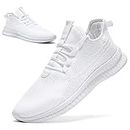 WYGRQBN Women Running Walking Shoes Fashion Sneakers Athletic Tennis Lace Up Breathable Gym Workout Jogging Casual White US Size 10