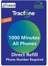 TracFone 1000 Minutes for All Phones(flip OK) Direct Refill, Phone Number Needed