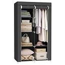 SONGMICS Portable Closet, Clothes Storage Organizer, 17.7 x 34.6 x 66.1 Inches, Black URYG84BK