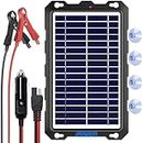 POWOXI 7.5W-Solar-Battery-Trickle-Charger-Maintainer -12V Portable Waterproof Solar Panel Trickle Charging Kit for Car, Automotive, Motorcycle, Boat, Marine, RV, Trailer, Powersports, Snowmobile, etc.