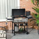 Outsunny 4 Burner Propane Gas Grill with Side Burner Outdoor Barbeque