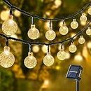 Homehop Solar Outdoor Led Crystal Ball String Light for Home Garden Balcony Terrace Wall Rechargeable Waterproof Decorative Lamp 800mah Ni-MH Battery(6.5M, 30 LEDs)