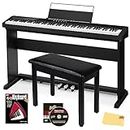 Casio CDP-S360 88-Key Compact Digital Piano Bundle with CS-470P Stand with Triple Pedal System, Furniture-style Bench, Instructional Book, DVD, Online Piano Lessons, and Polishing Cloth