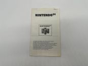Nintendo 64 N64 Verbraucherinformationen Consumer Information NUS-EUR-4