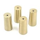 Geesatis 4 pcs Table Foot Cover Cap Fits 1 inch Round Furniture Leg Cover Floor Protector Table Chair Sofa Feet Cover, Gold, Zinc Alloy, Height 2.5 inch