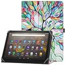 HoYiXi Universal Case for 10-11 inch Tablet Fire Max 11 2023 Release with Stand Folio and Hand Strap Protective Cover for 10”-11” Samsung Lenovo TECLAST Android Tablet - Tree
