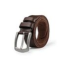 BELTER Leather Belt Mens Belts Jeans Casual Dress Full Grain Leather Big and Tall Size Available with Gift Box (42"-44" Waist, Brown)