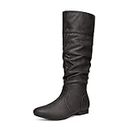 DREAM PAIRS Women's BLVD Black Pu Knee High Pull On Fall Weather Boots Size 7 M US