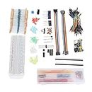 Complete and Useful Electronics Kit Starter Fun Assortment Development Component with 830 Hole Breadboard for R3, Various Accessories, Humanized Design