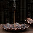 Alloy Incense Burner Stick Holder Plate Burner Plate Buddhism Coil Lotus CeD-xb