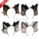 Lovely Animal Faux Fur Wolf Ears Headband Realistic Furry Fluffy Hair Hoop Lolita Anime Masquerade