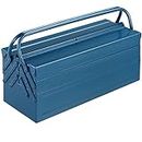 Boîte à outils vide bleu grand 5 compartiments caisse à outils mallette à outils coffre de rangement outillage 53x20x20cm garage atelier