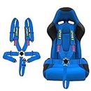 BESTZHEYU 1PC Blue 5-Point Racing Safety Harness Set with Ultra Comfort Heavy Duty Shoulder Pads Universal Polyester Safety Harness Set fit for Sports Car, Racing Car, Car