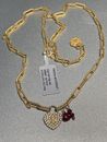 Freida Rothman Heart Chain Necklace 14k Yellow Gold Over Sterling Silver 16-18”