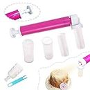 Manual Airbrush for Cakes with 4PCS Tube, DIY Baking Airbrush Pump Cake Spray Guns Kit, Giyiprpi Coloring Cake Glitter Decorating Tools for Cupcakes Cookies and Desserts