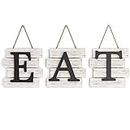 Barnyard Designs Eat Sign Wall Decor, Rustic Farmhouse Decoration for Kitchen and Home, Decorative Hanging Wooden Letters, Country Wall Art, Distressed White/Black, 61 x 20.5cm