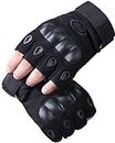 Half Finger Tactical Gloves for Sports, Hard Knuckle, Hiking, Cyclling, Travelling, Camping, Outdoor, Boxing, Motorcycle Riding, Arm Shooting Gym & Fitness Gloves (Black)