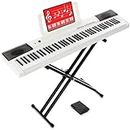 Best Choice Products 88-Key Full Size Digital Piano Electronic Keyboard Set for All Experience Levels w/Semi-Weighted Keys, Stand, Sustain Pedal, Built-In Speakers, 6 Voice Settings - White