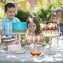 Whemyreat Soporte para tartas, soporte para tartas de acrílico, juego de 3 unidades, redondo, transparente, para mesa de postre, soporte para cupcakes, postres, cupcakes, dulces, expositores para