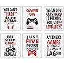 Huset Video Game Poster Art Print Funny Canvas Gaming Wall Art for Kids Boy Bedroom Playroom Home Decor No Frame Set of 6 piece 10X8