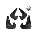 TSUGAMI Car Mud Flaps, 4PCS Front and Rear Side Splash Guards Winter Vehicle Sediment Protection, No Drilling Mudguards with Hardware Kits, Car Accessories Compatible with Many Vehicles