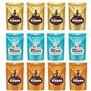 Hershey's India Hersheys Kisses Milk/Cookies & Cream and Almond Chocolates, 4 x 33.6gm (Pack of 12)