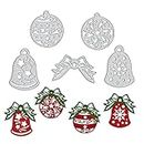 Hying Christmas Bell Bow Cutting Dies for Card Making and Photo Album Decorations, Christmas Globe Light Die Cuts Xmas Jingle Bell Dies Embossing for DIY Scrapbooking Craft