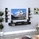 Fgiio Engineered Wood Wall Mount TV Unit/TV Stand/TV Cabinet/TV Entertainment Unit (Black)