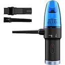 Koonie Compressed Air Duster, 2-in-1 Air Duster & Vacuum Powerful 60000RPM/ 8000PA 2 Speeds Mini Cordless Vacuum Cleaner Rechargeable Electric Air Duster for Computer Keyboard Camera PC Car Blue